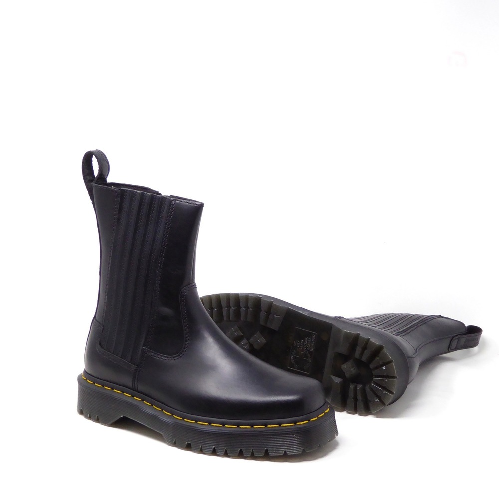 NEW Dr. Martens Womens Amaayah Lo Boots Black Leather Square Toe Platform 8